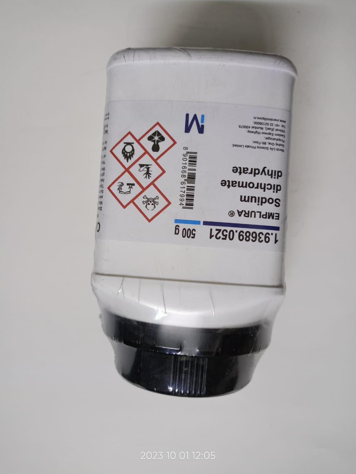 Sodium dichromate dihydrate ,500 gm ,merck
